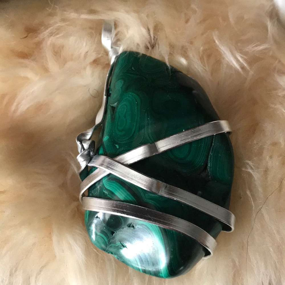 Hand wrapped Malachite stone